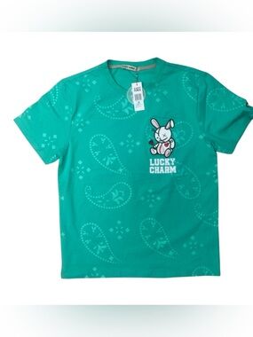 Lucky charm sz M. Bkys bunny Teal Graphic Tee